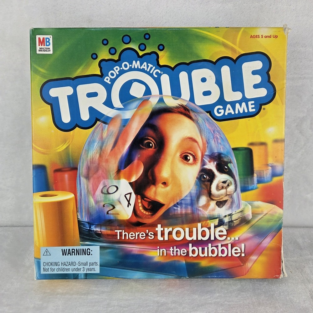 Vintage 2002 Hasbro Milton Bradley Trouble Pop-O-Matic Game Complete